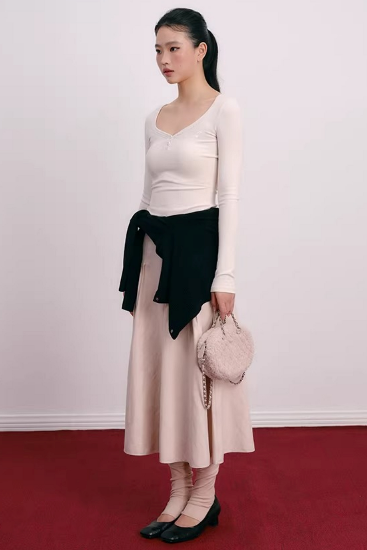 Vintage Pleated Skirt Pants