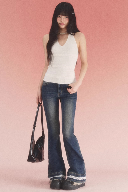 Textured Backless Knit Top