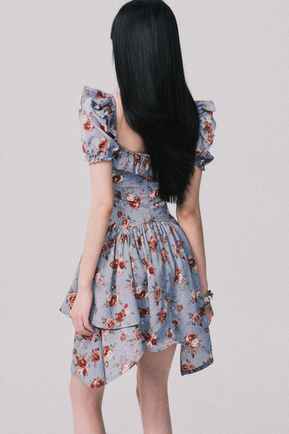 Deconstructed Square Collar Dress