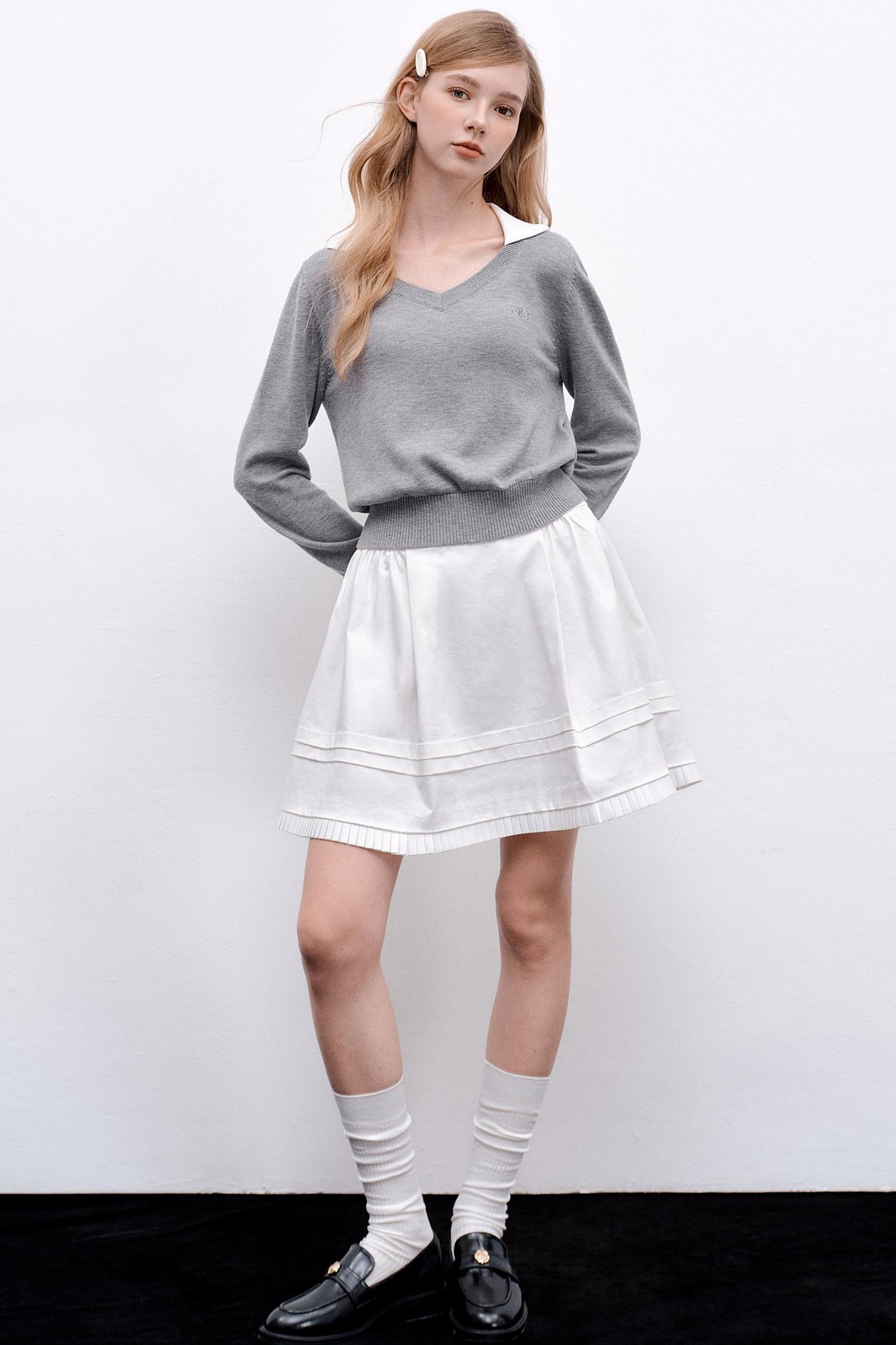 V-Neck Two-Piece Pullover Sweater