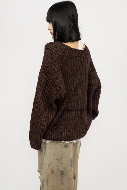 Winter Vintage V-Neck Knitted Cardigan