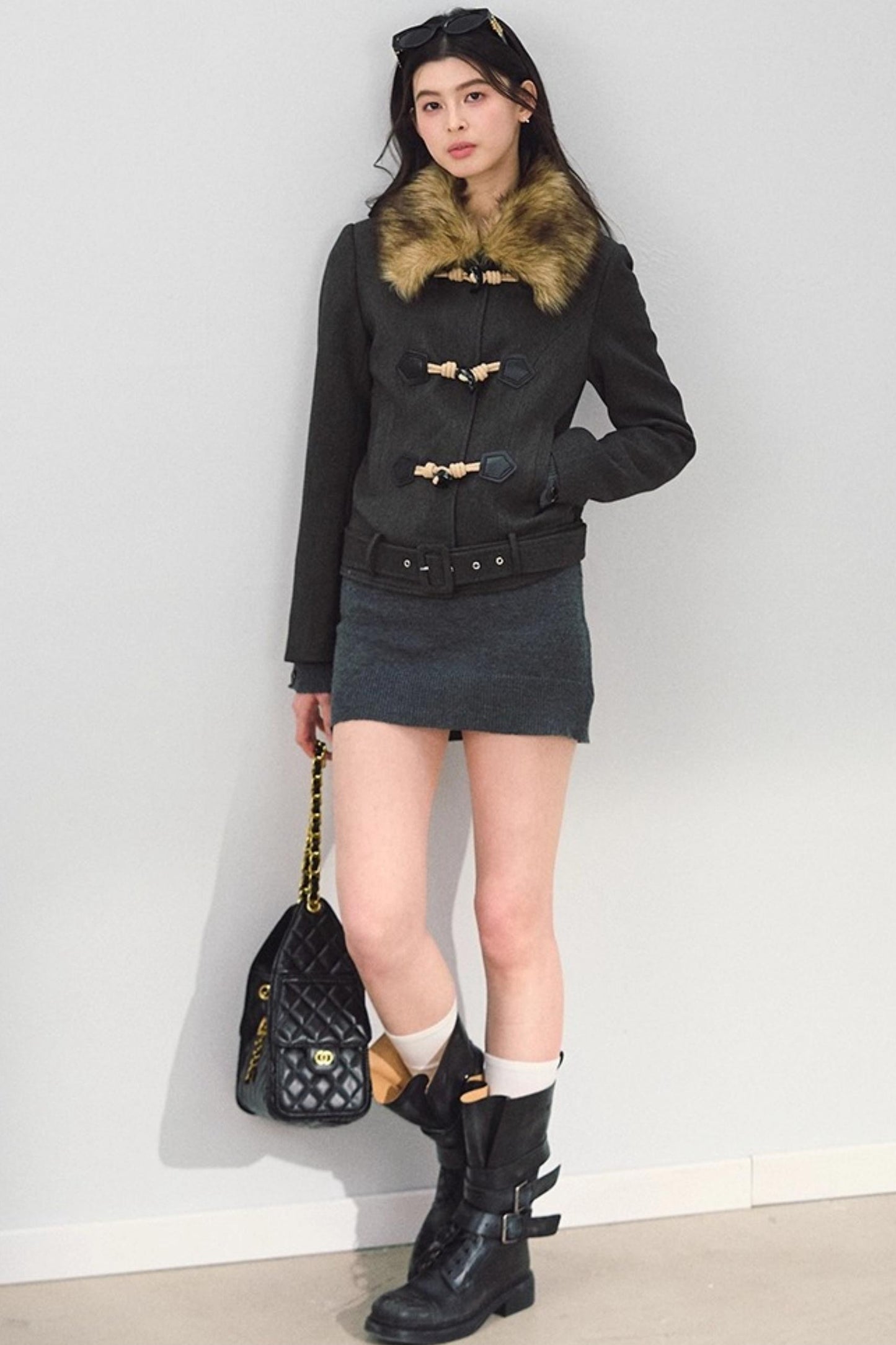 Gray Knitted Bodycon Dress