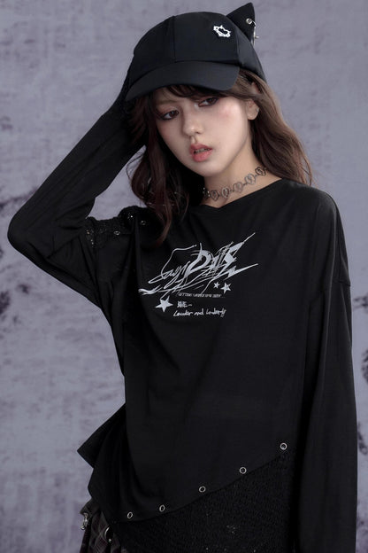 Fighting Spirit Knitted Long-Sleeved T-Shirt