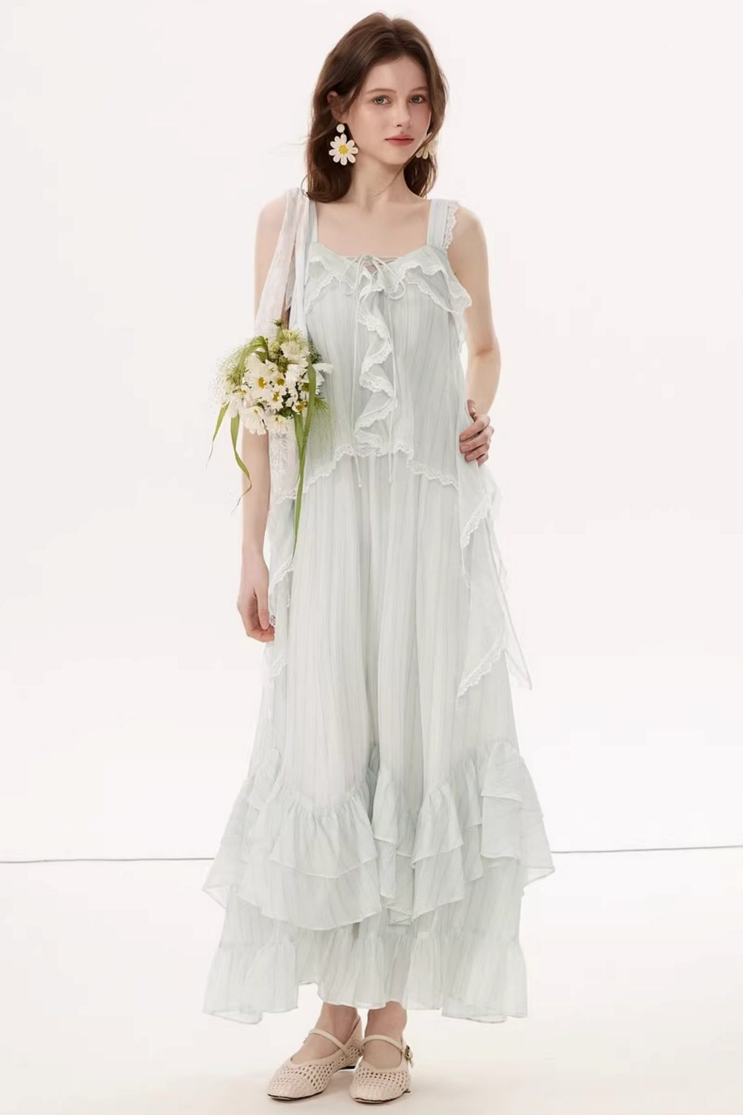 Tencel Ruffle Two-Piece Dress