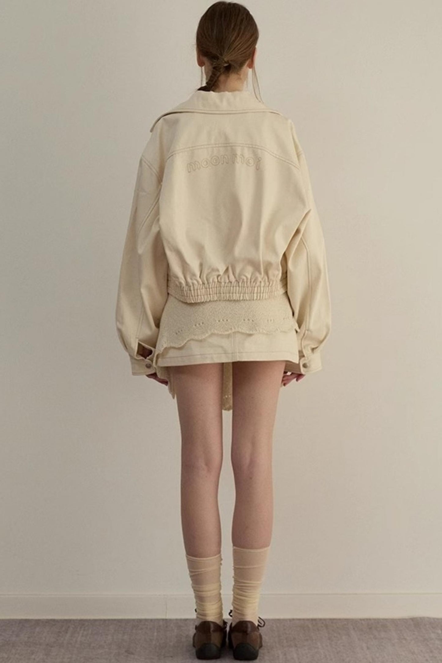 Embroidered A-line Duo Coat Skirt Set-Up