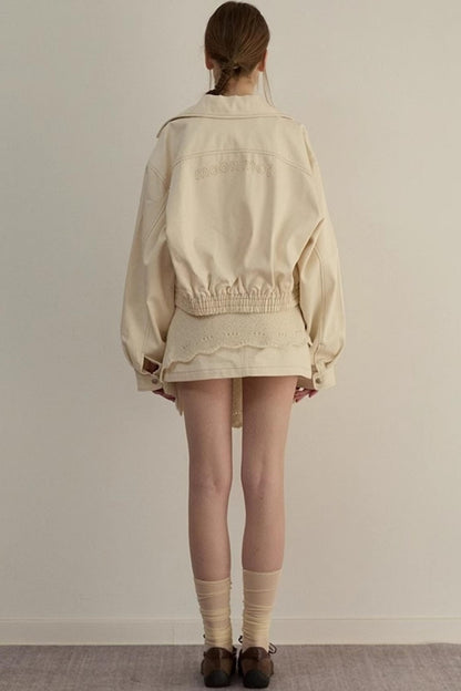 Embroidered A-line Duo Coat Skirt Set-Up