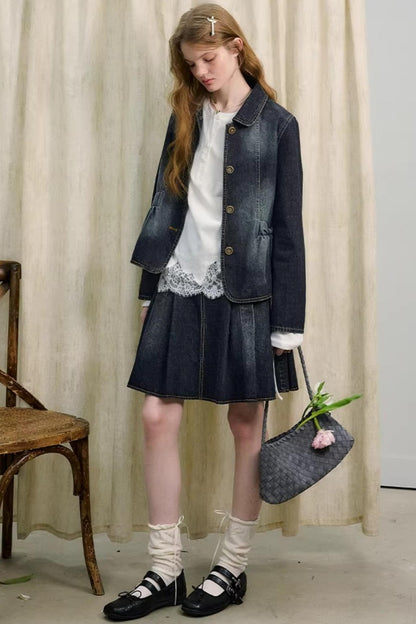 First Love Denim Skirt Set