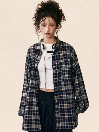 Loose Fashion Casual Plaid Shirt