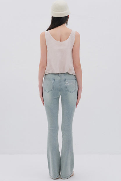 Butterfly Linen Blend Vest Style Top