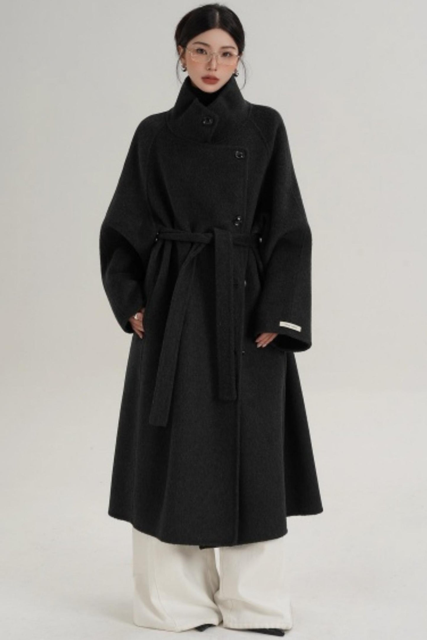 Elegant Charcoal Wool Coat