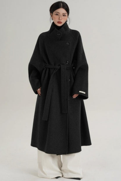Elegant Charcoal Wool Coat