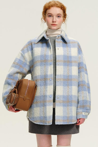 Blue Checked Wool Vintage Jacket