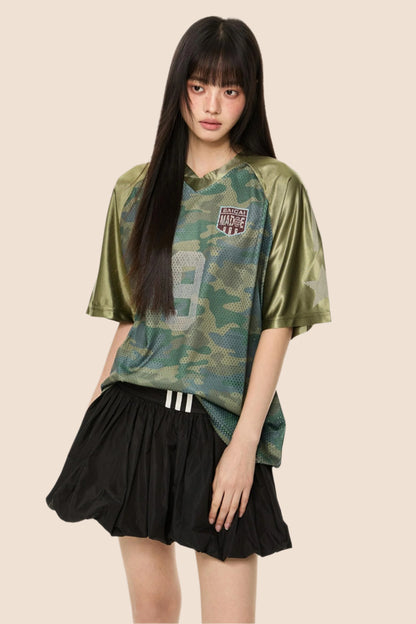 Retro Camo V-Neck Tee