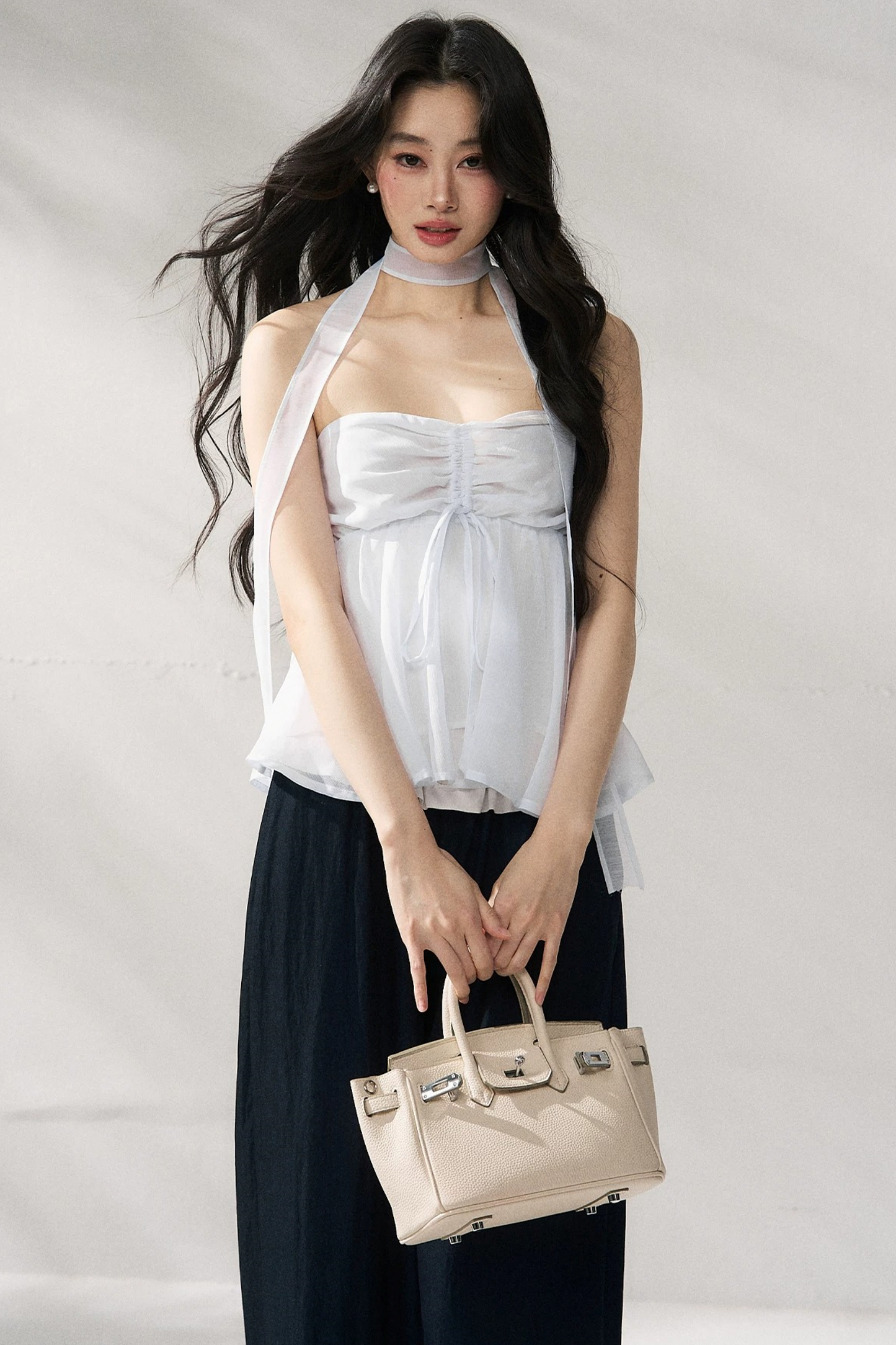 Two-Tone Halter Tube Top