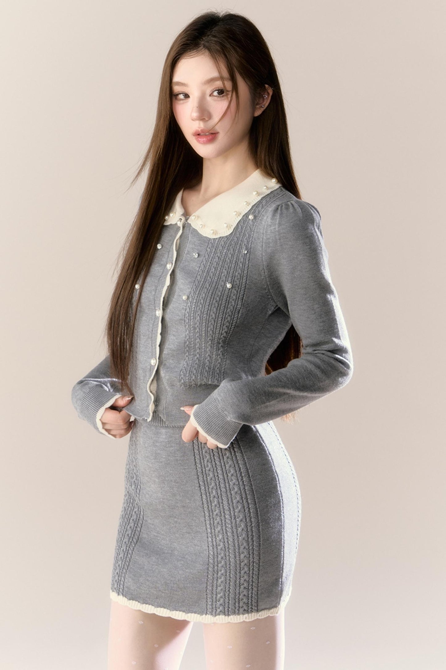 Cherry Blossom Wool Knitted Set-Up