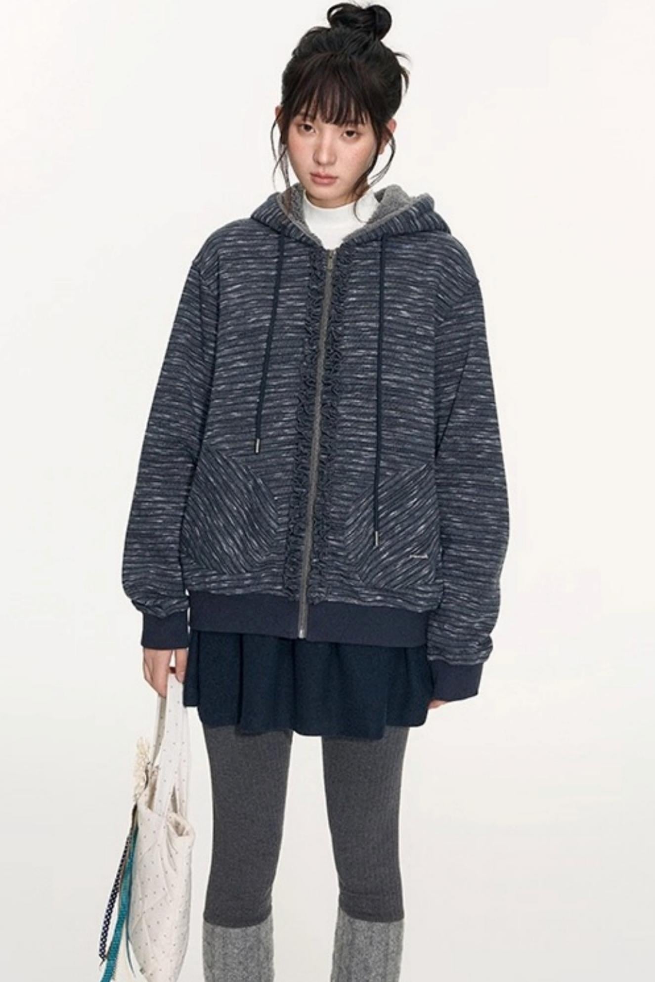 Fungus Edge Lambswool Hooded Cardigan