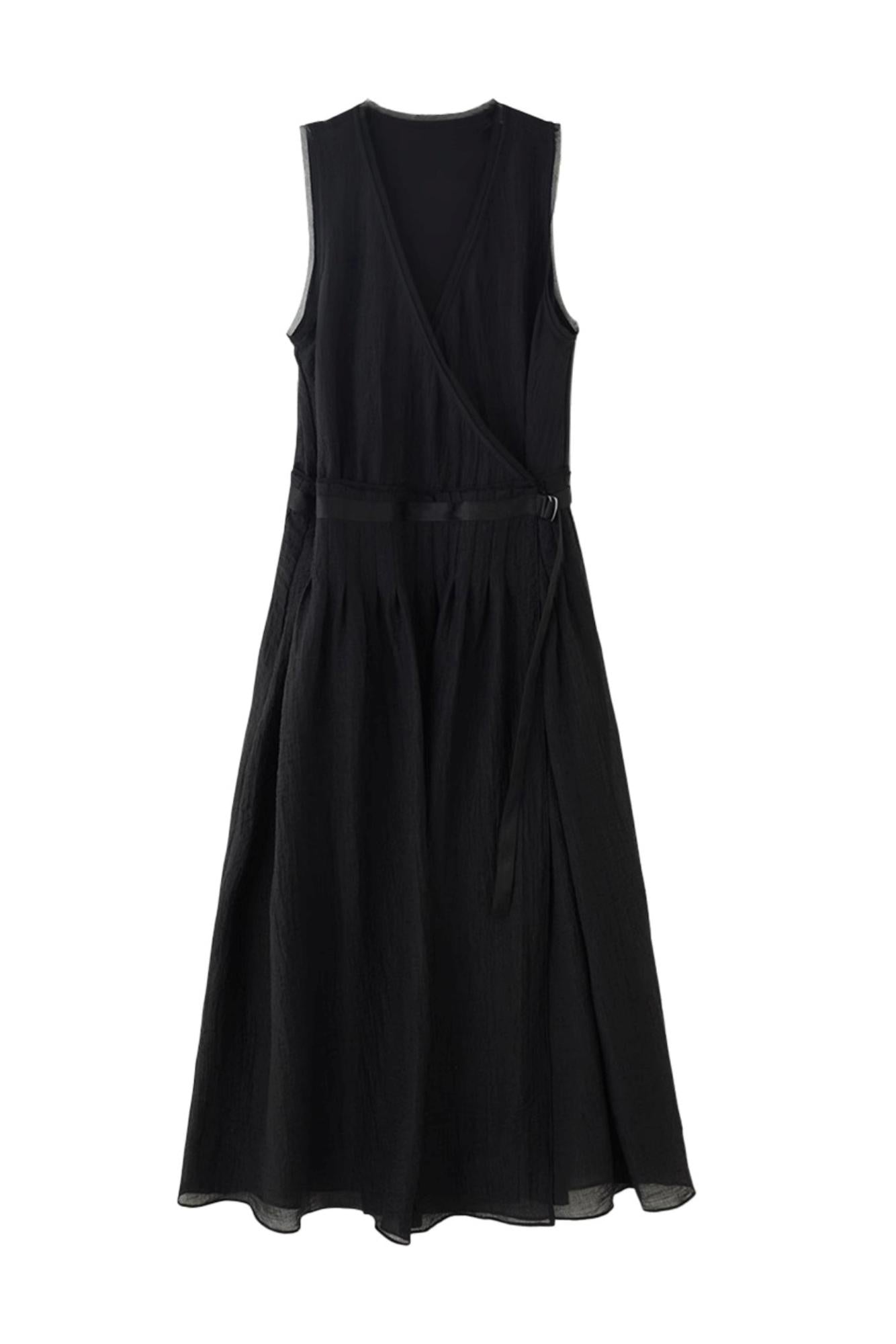 French Lace-Up Maxi Dress