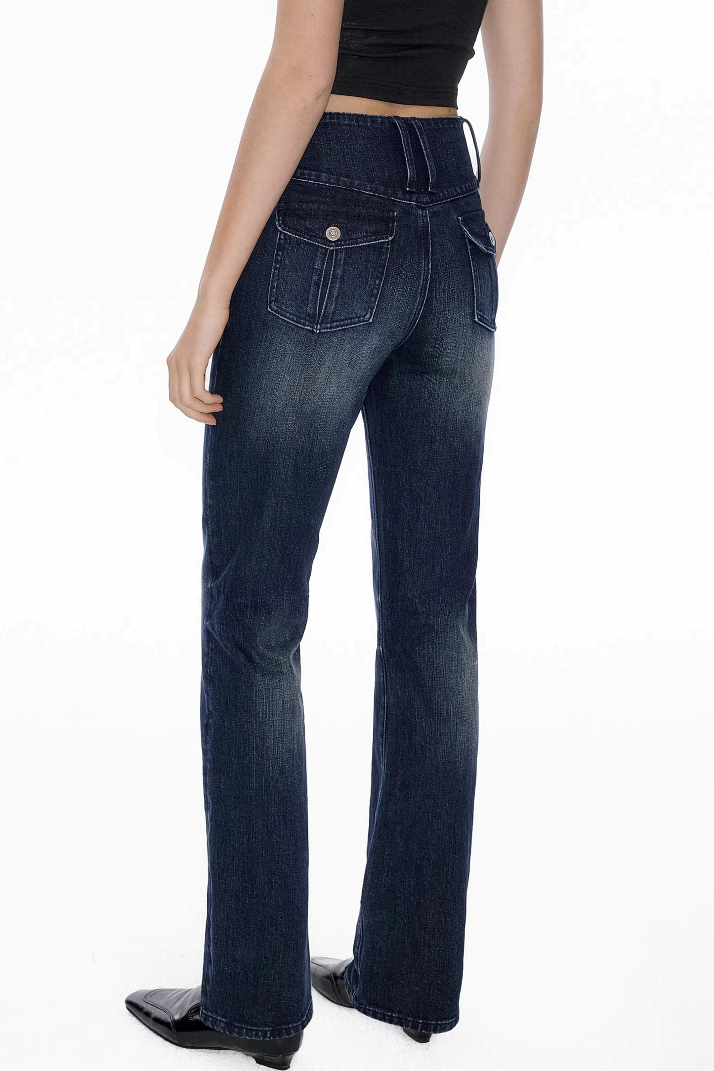 Deep Sea Blue Vintage Denim Pants