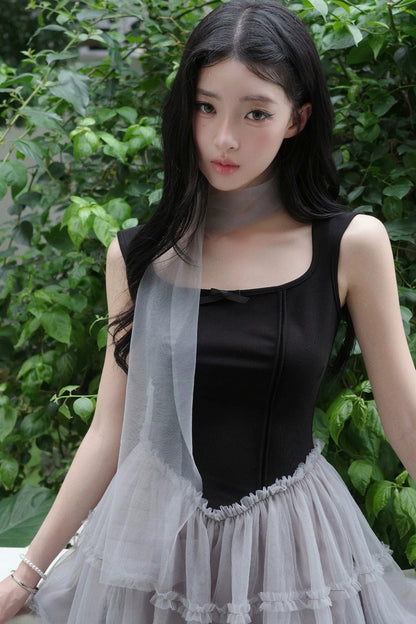 Mesh Patchwork Princess Dress