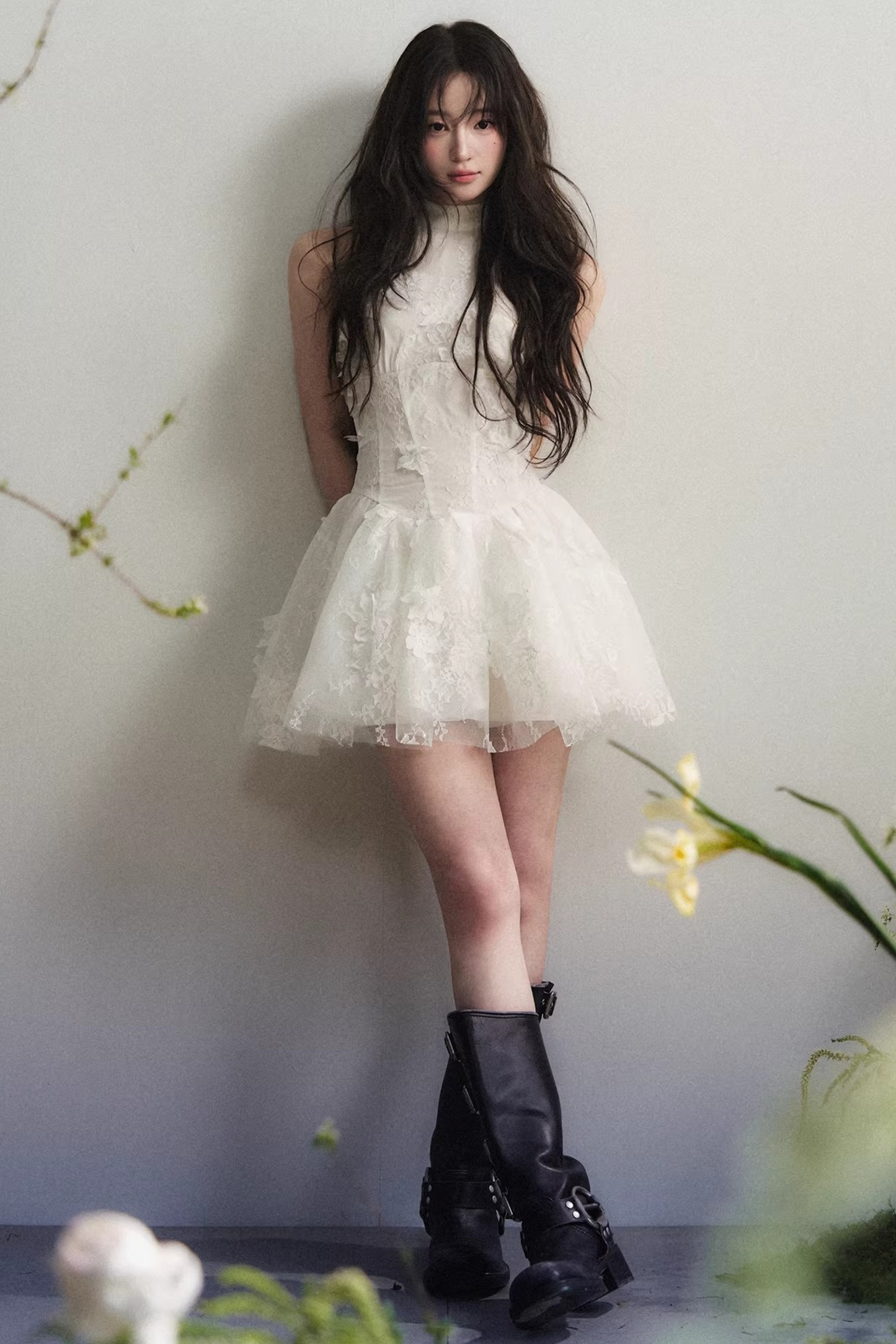 Lace Floral Off-Shoulder Dress