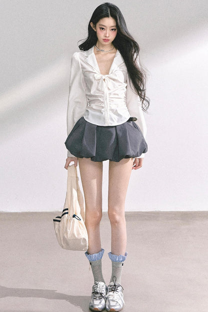 White Moonlight V-Neck Shirt