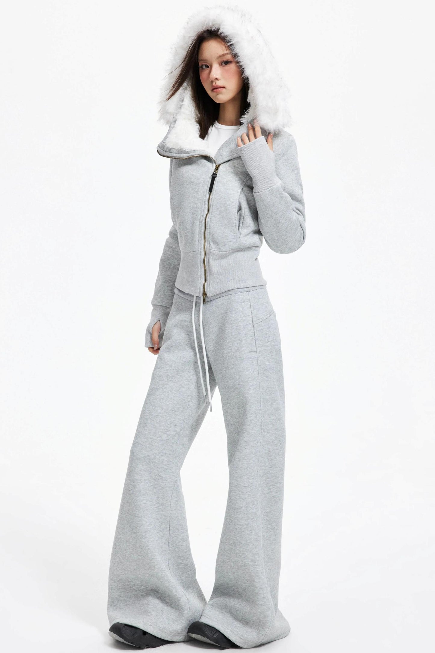 High Waist Wide Flared Sweatpants
