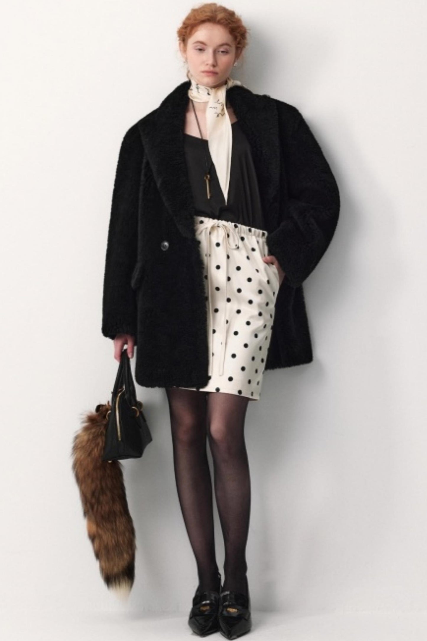 Satin Polka Dot Skirt