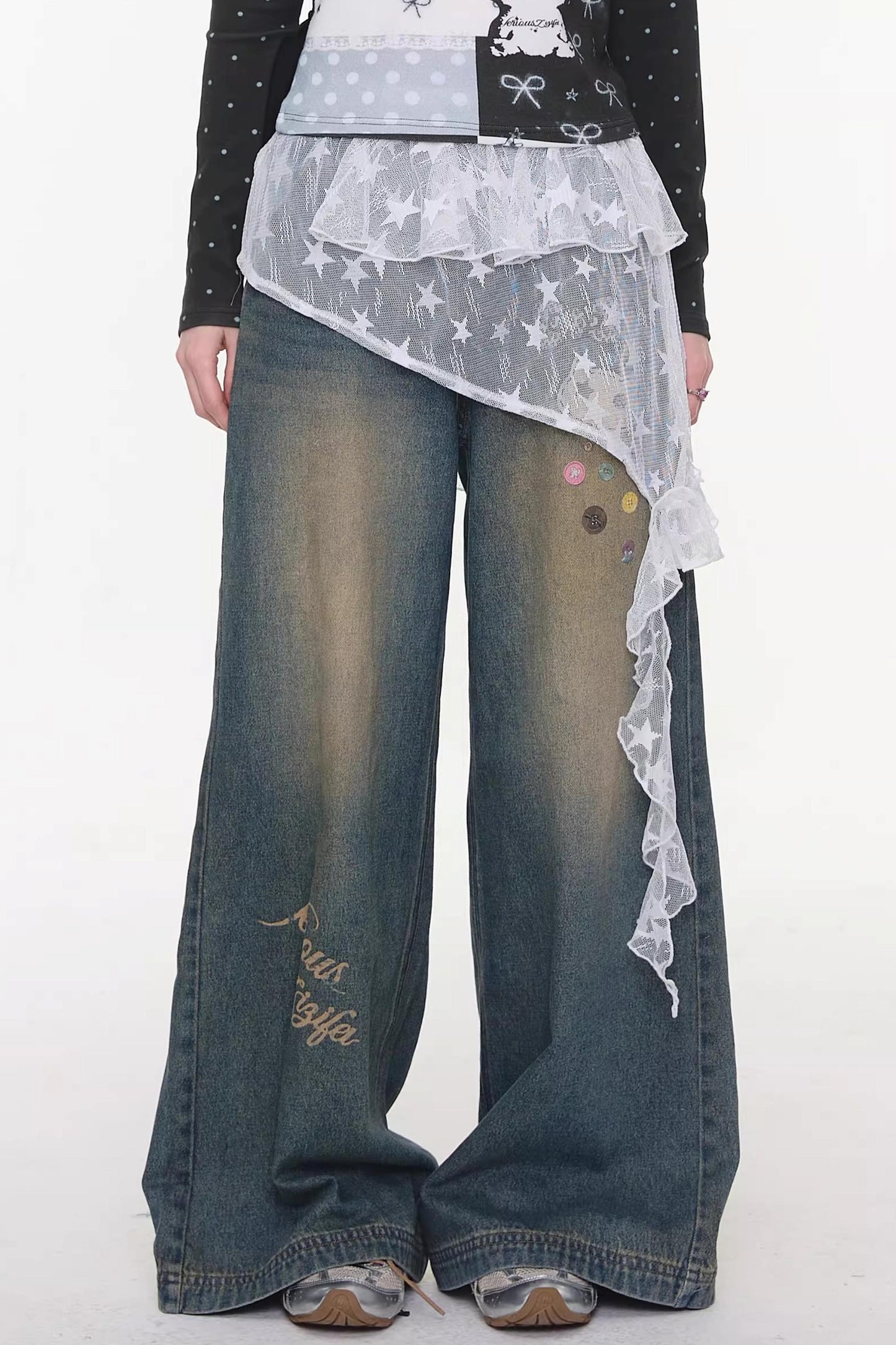 Star Lace Layered Skirt