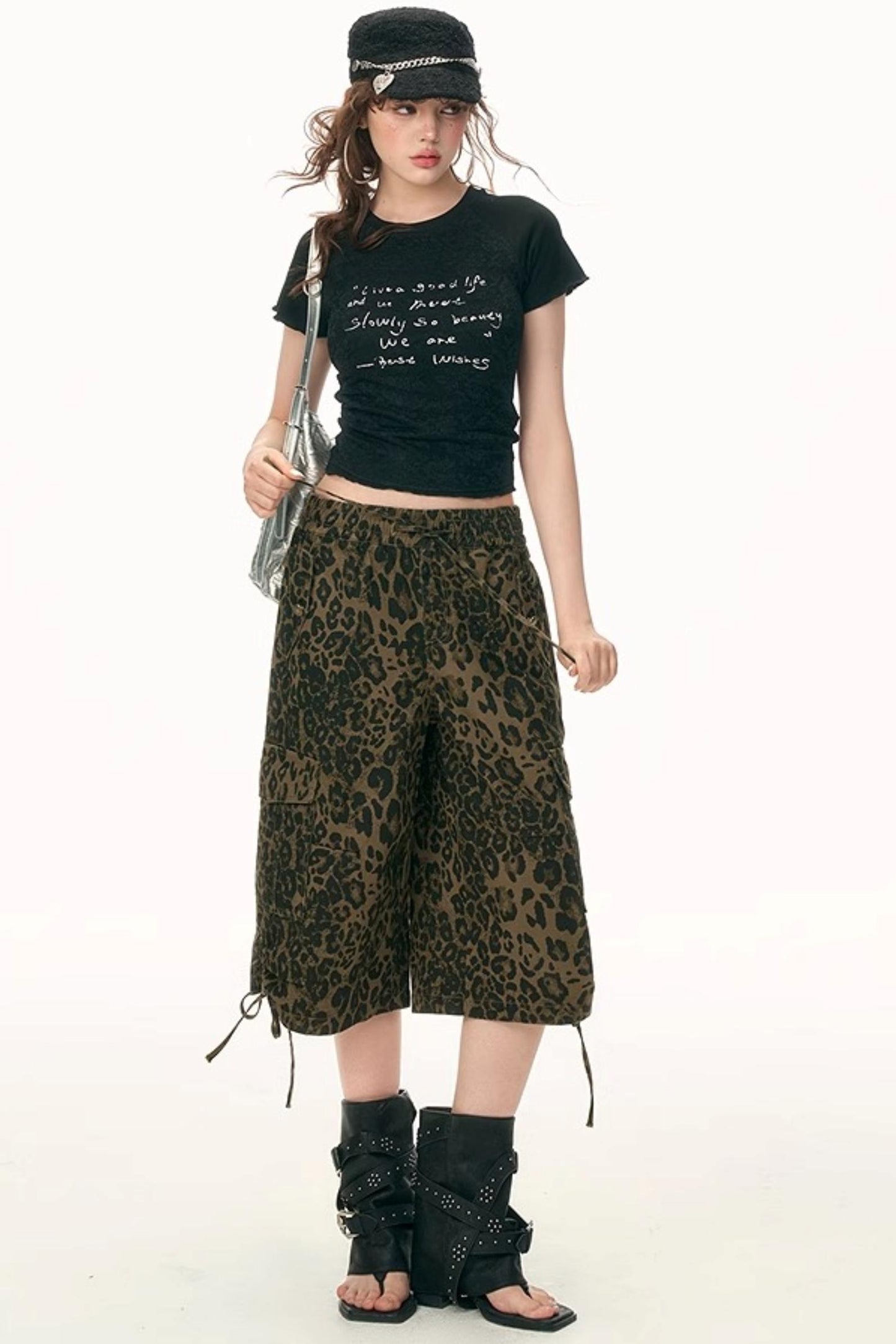 Casual Leopard Drawstring Trousers