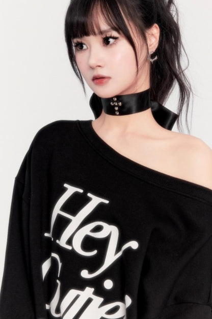 Loose Fleece Long-Sleeved Sweatshirt