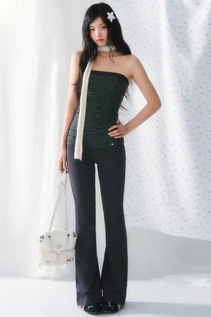 Star Print Striped Tube Top Set-Up