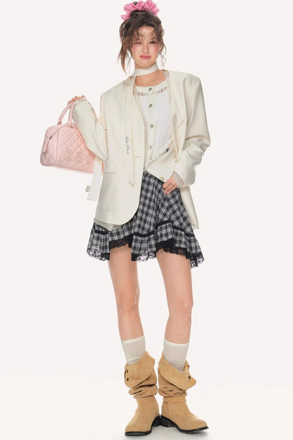 Shoulder Padded Streamline Blazer