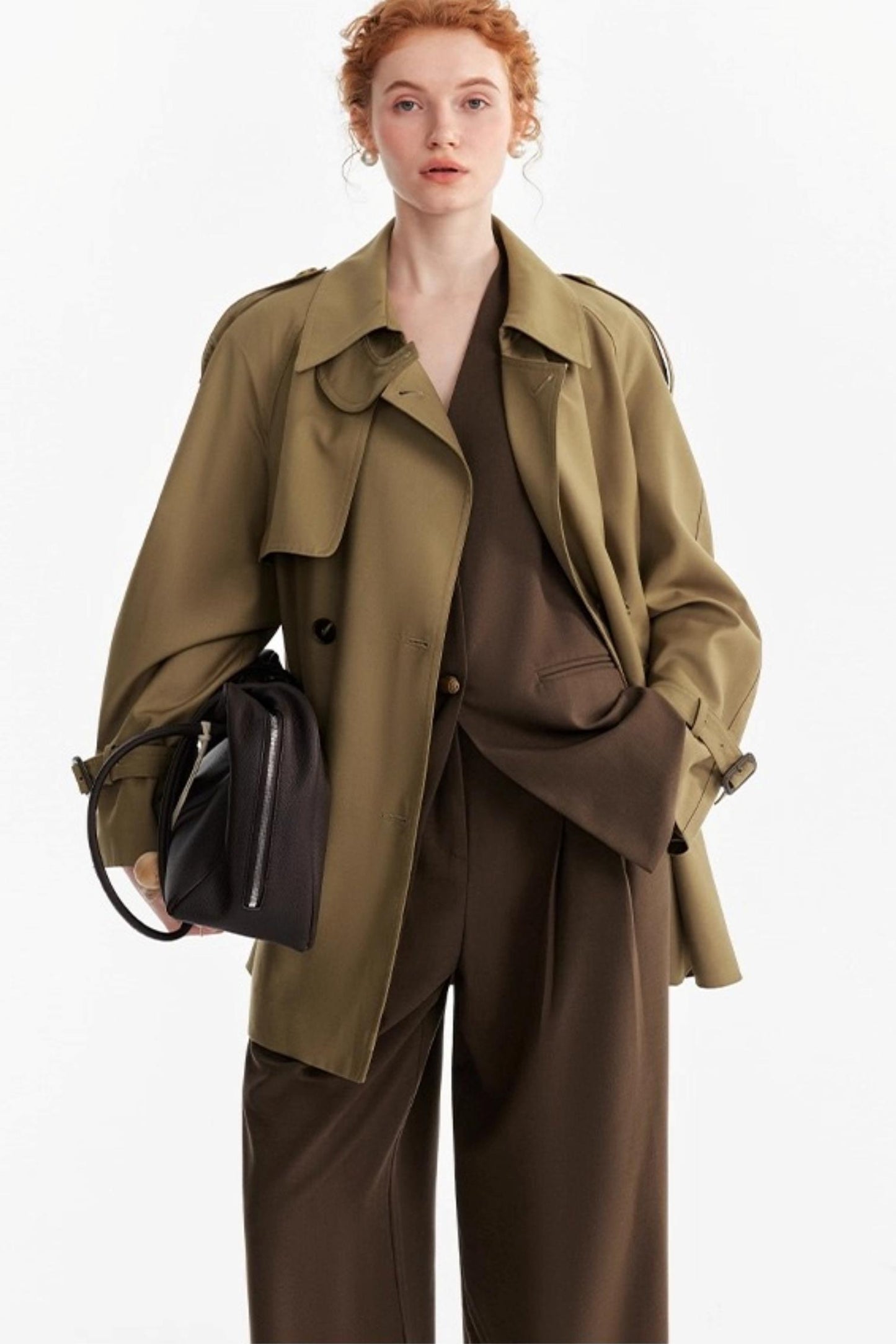 Petite Lace-up Trench Coat