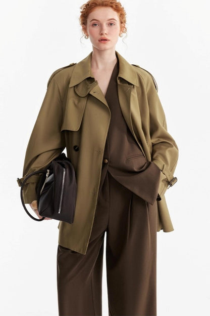 Petite Lace-up Trench Coat