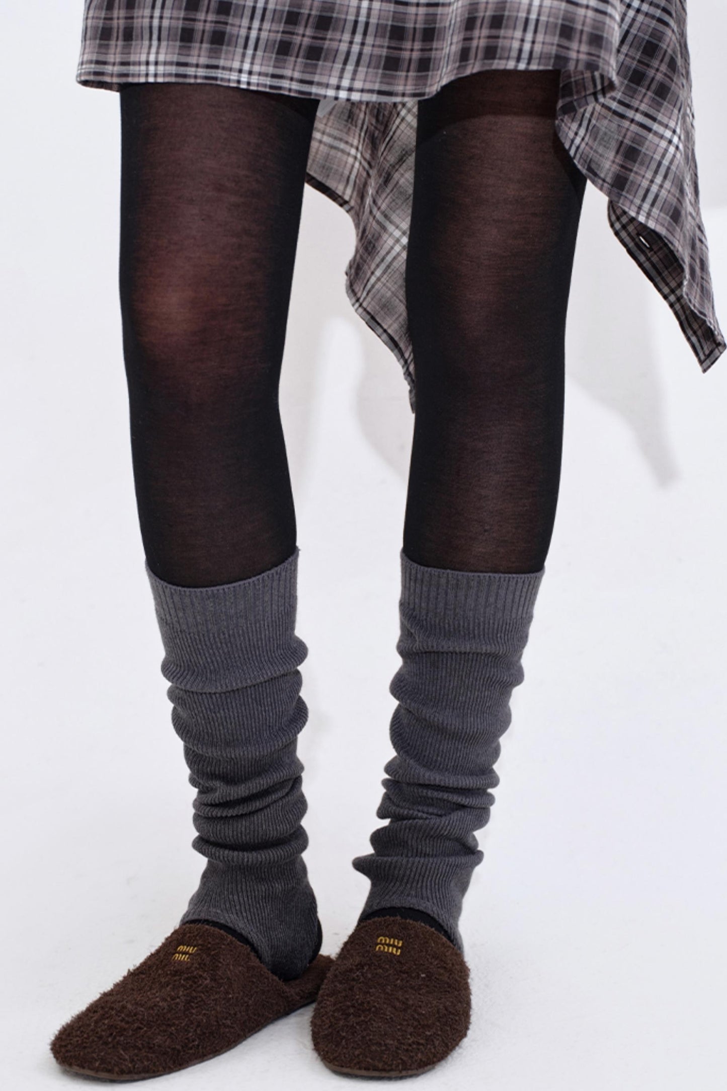 Layered Knit Leg Warmers Socks