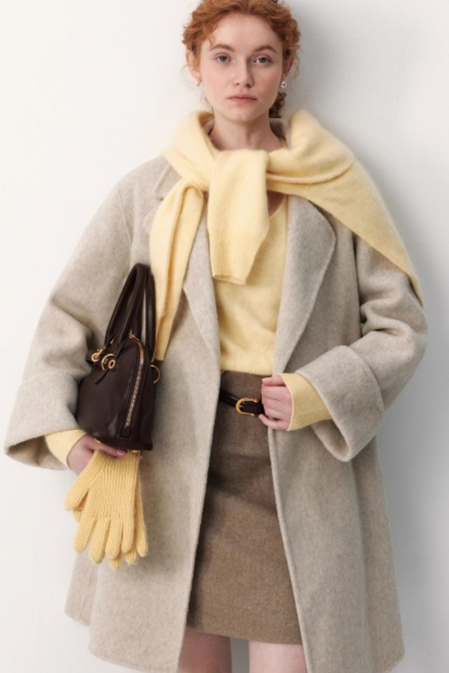 Glutinous White Wool Coat