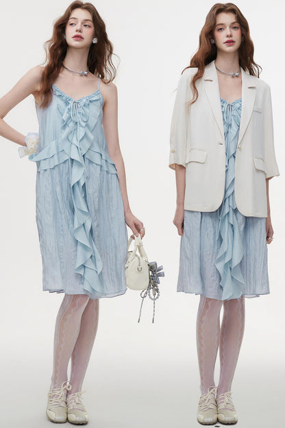 Halter Neck Ruffle Summer Dress