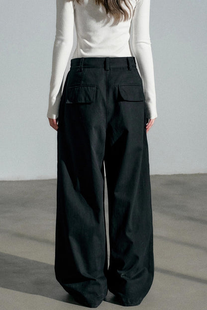 Empire High-Waisted Wide-Leg Trousers