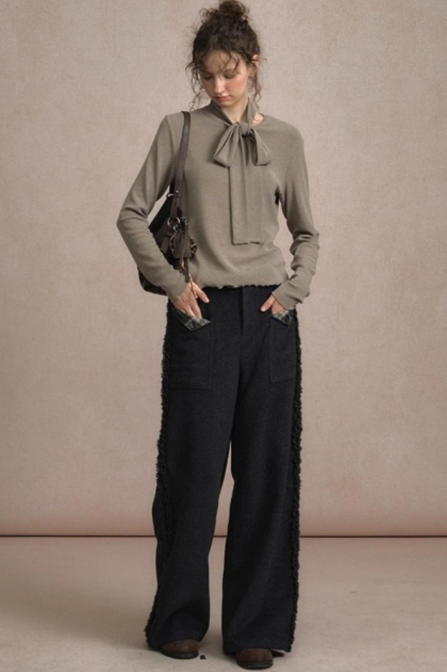 Lazy Drape Wide-Leg Pants