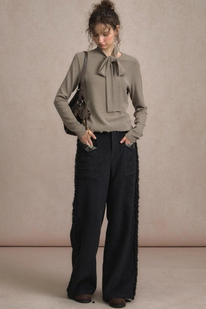 Lazy Drape Wide-Leg Pants