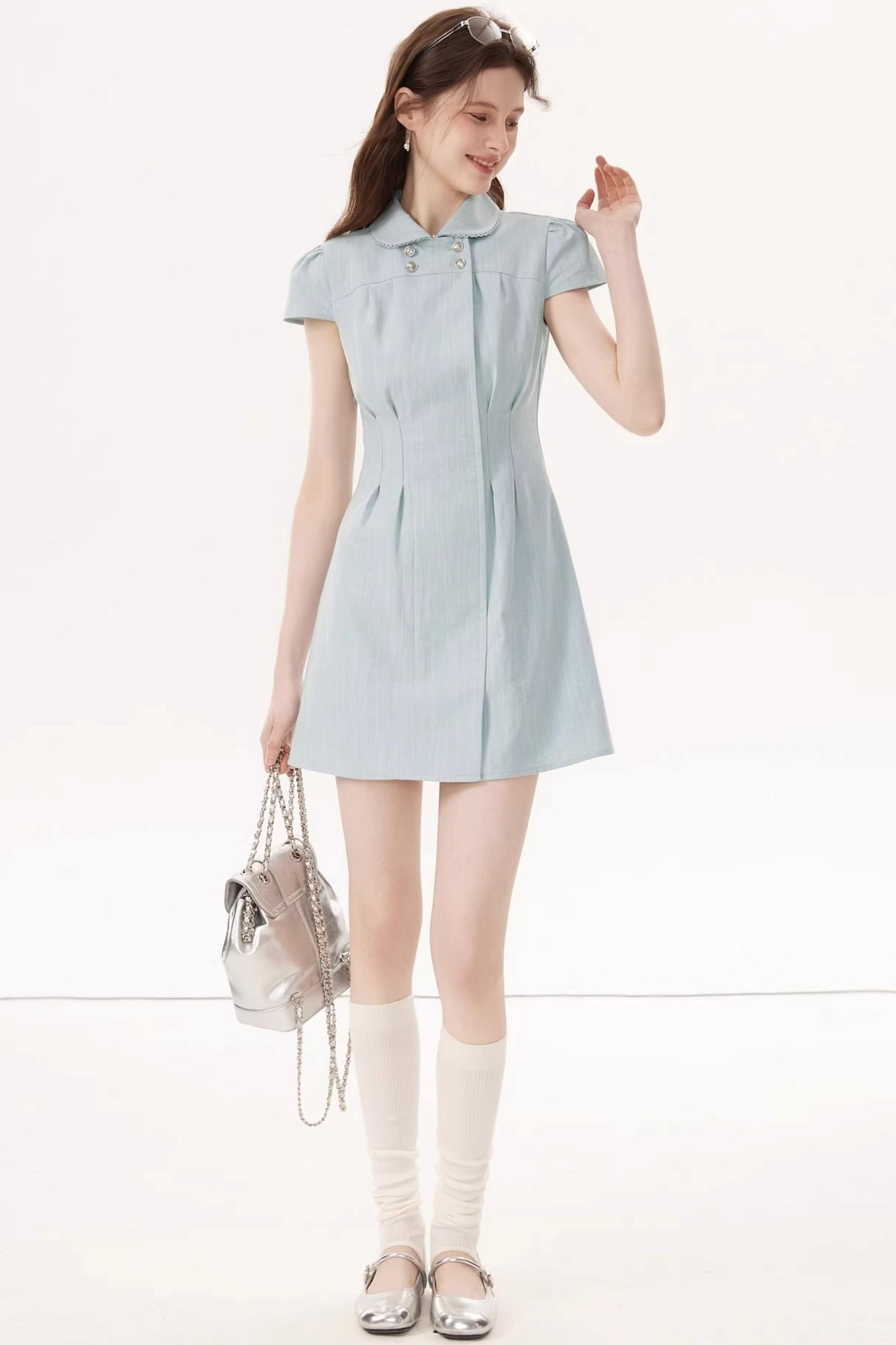 Feminine Faux Denim Dress