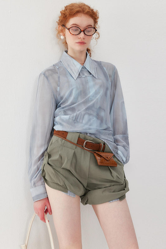 Layered Tulle U-Neck Top Set-Up