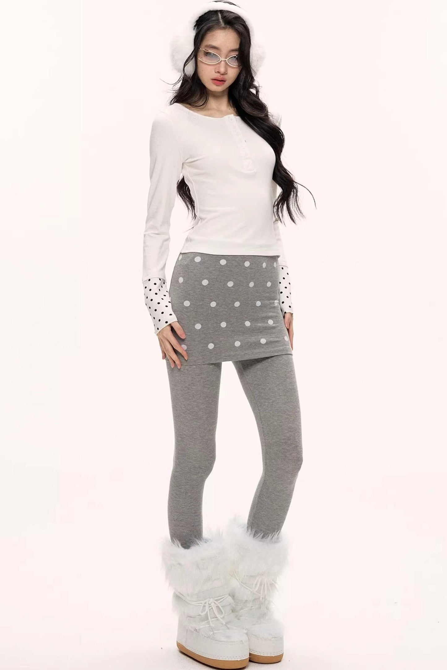 Zircon Polka Dot Knit Top