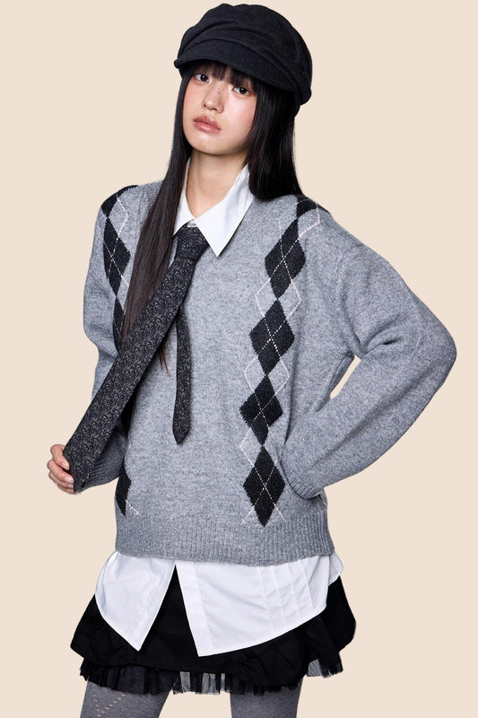 Rhizome V-Neck Knit Sweater