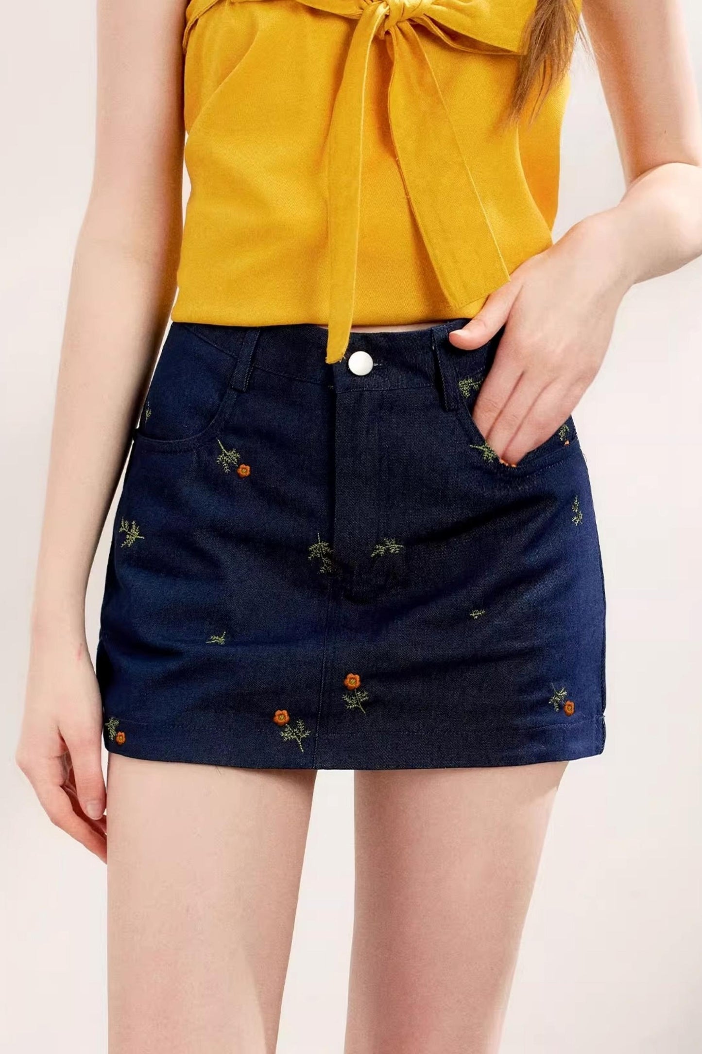 Romantic High-Waisted Floral A-Line Skirt