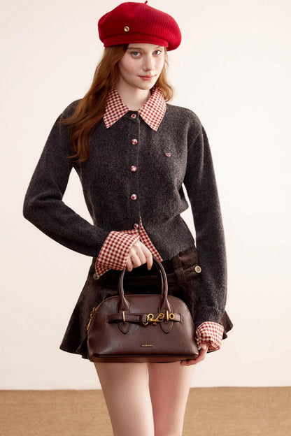 Patchwork Wool Cardigan Sweater