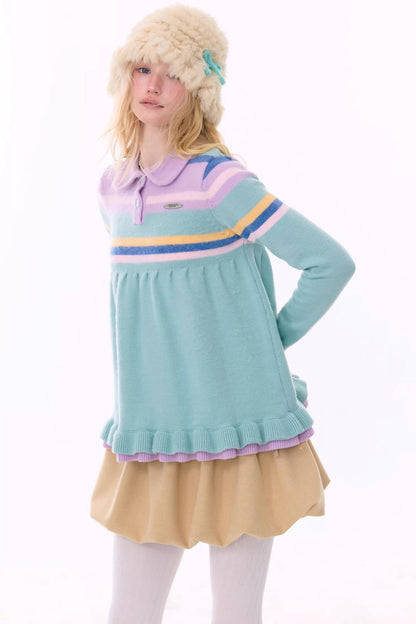 Retro Lace Collar Sweater