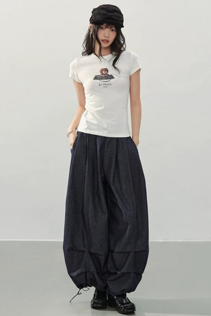 Dog Print Slim Top