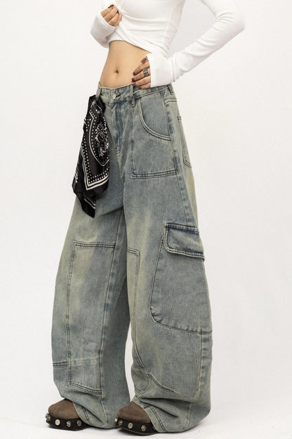 American Vintage Multi-Pocket Cargo Jeans