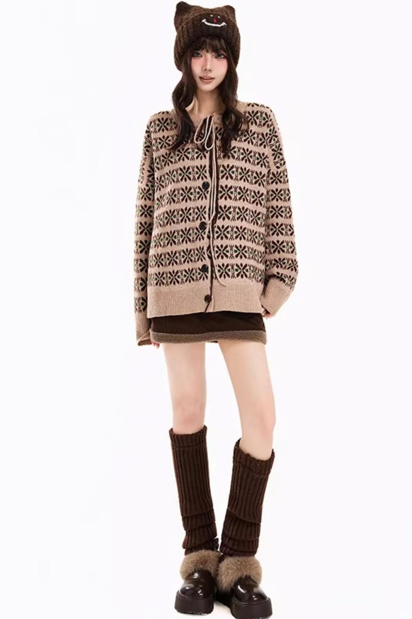 Fair Isle Jacquard Knitted Jacket